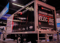 Performance Food Group, Carrier Transicold, Navistar and Great Dane have collaborated on an emissions-free food delivery vehicle integrating Carrier Transicold’s Supra eCool electric truck refrigeration unit with an International eMV Series battery-electric truck and a Great Dane insulated body. As part of a pilot program, the truck will support PFG’s foodservice operations in California, where new rules have been implemented to phase in zero-emissions refrigerated transport. (Photo: Business Wire)