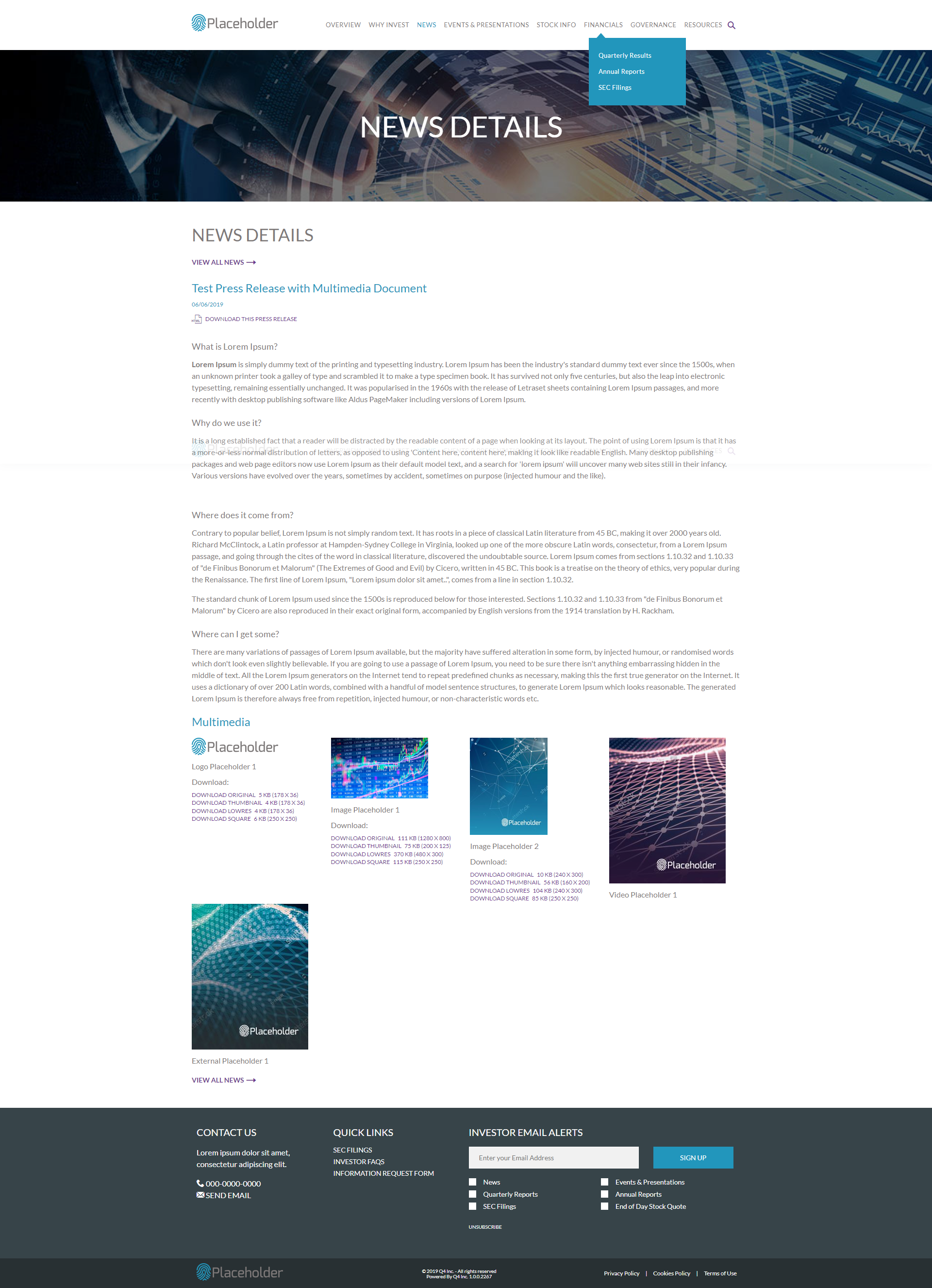 Q4 Inc. Feature Overview Press Release Multimedia