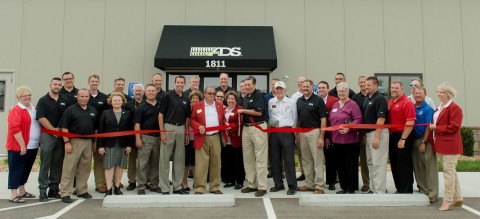 Those attending the ribbon cutting at the new ADS plant in Harrisonville, Missouri included ADS Chai ... 