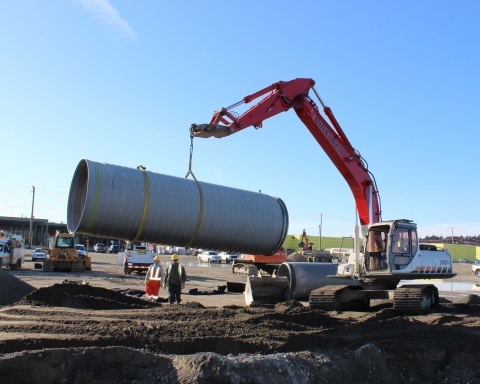 Delivered from the recently opened ADS distribution yard in Abbotsford, a 6-meter (20-foot) long sec ...