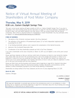 Notice of Virtual Annual Meeting of Shareholders of Ford Motor Company