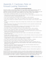 Appendix II. Cautionary Note on Forward Looking Statements